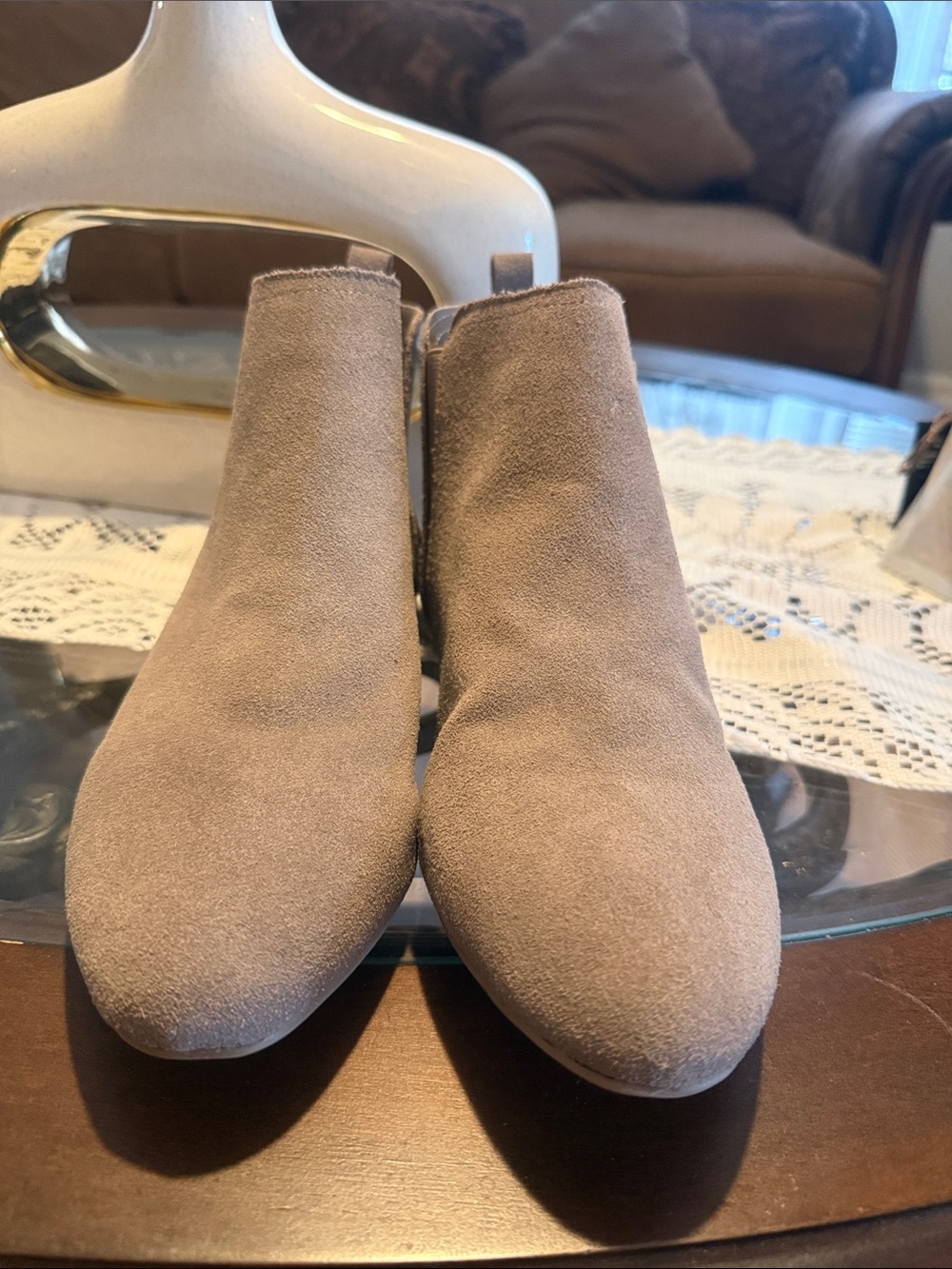Steve Madden Taupe Suede Ankle Booties